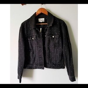 Madewell | Boxy Crop Metallic Dot Denim Jacket